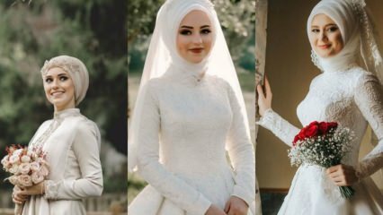Poročni modeli naglavnih trakov v modi 2019 hidžab 