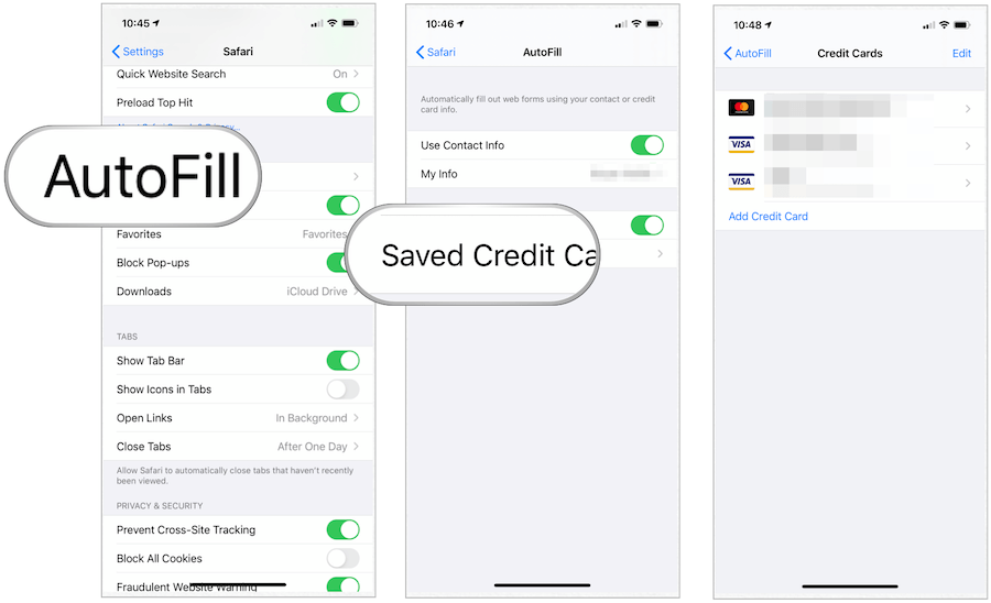 Kreditna kartica iOS