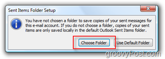 Nastavite mapo Pošlji poštno sporočilo za račun iMAP v Outlooku 2007