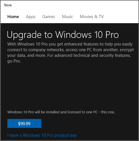 Windows 10 Pro Pack Key Key Store