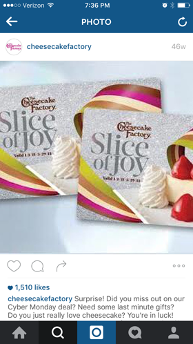 cheesecakefactory instagram