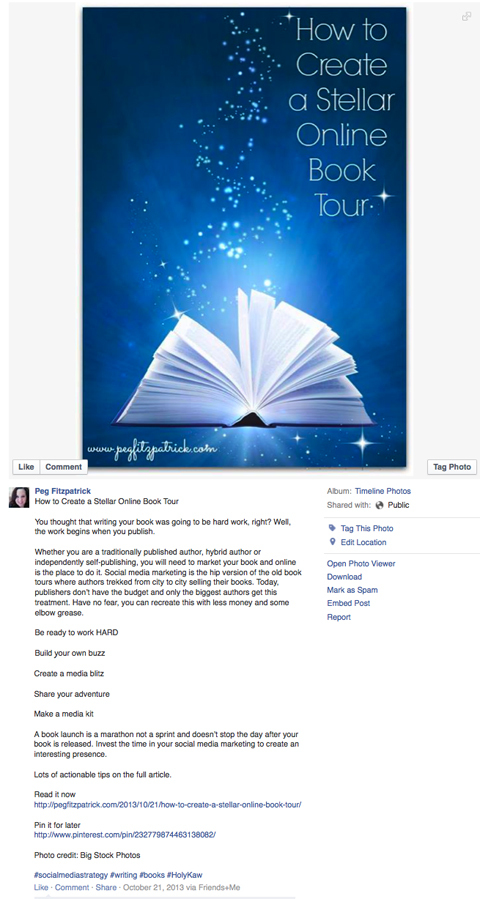 optimizirana objava slike predstavitve knjige o facebooku