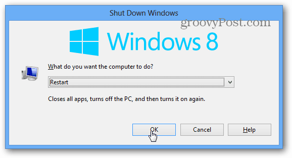znova zaženite Windows