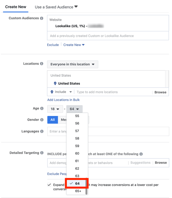 Nasveti za znižanje stroškov oglasov na Facebooku, možnost zoženja občinstva glede na starost