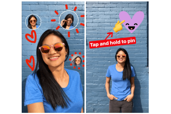Instagram je predstavil novo funkcijo, ki jo imenuje Pinning, ki uporabnikom omogoča pretvorbo katere koli fotografije ali besedila v nalepko za njihove video posnetke ali slike iz Instagram Stories, tudi samoportreta.