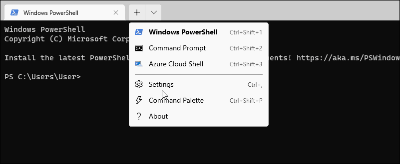 Nastavitve terminala odprite Powershell kot skrbnik v sistemu Windows 11