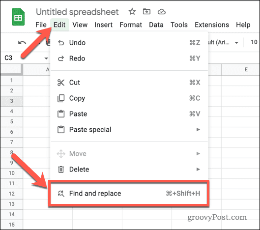 Poišči in zamenjaj v Google Preglednicah