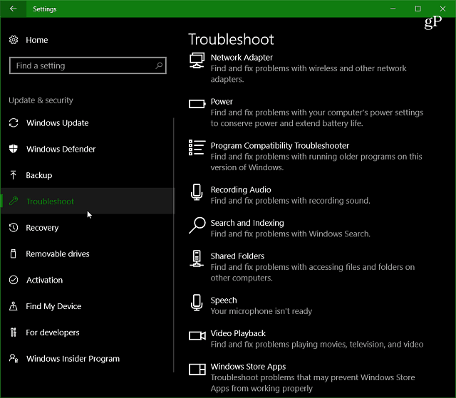 Windows 10 Creators Update Feature Focus: Odpravljanje težav