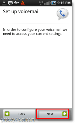 Nastavitev glasovne pošte za Google Voice v Android Mobile