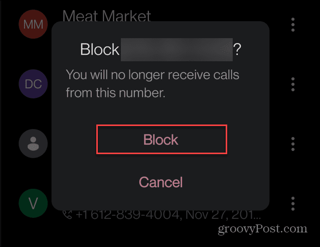 Blokirajte številko v sistemu Android