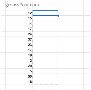 google sheets vlečene celice