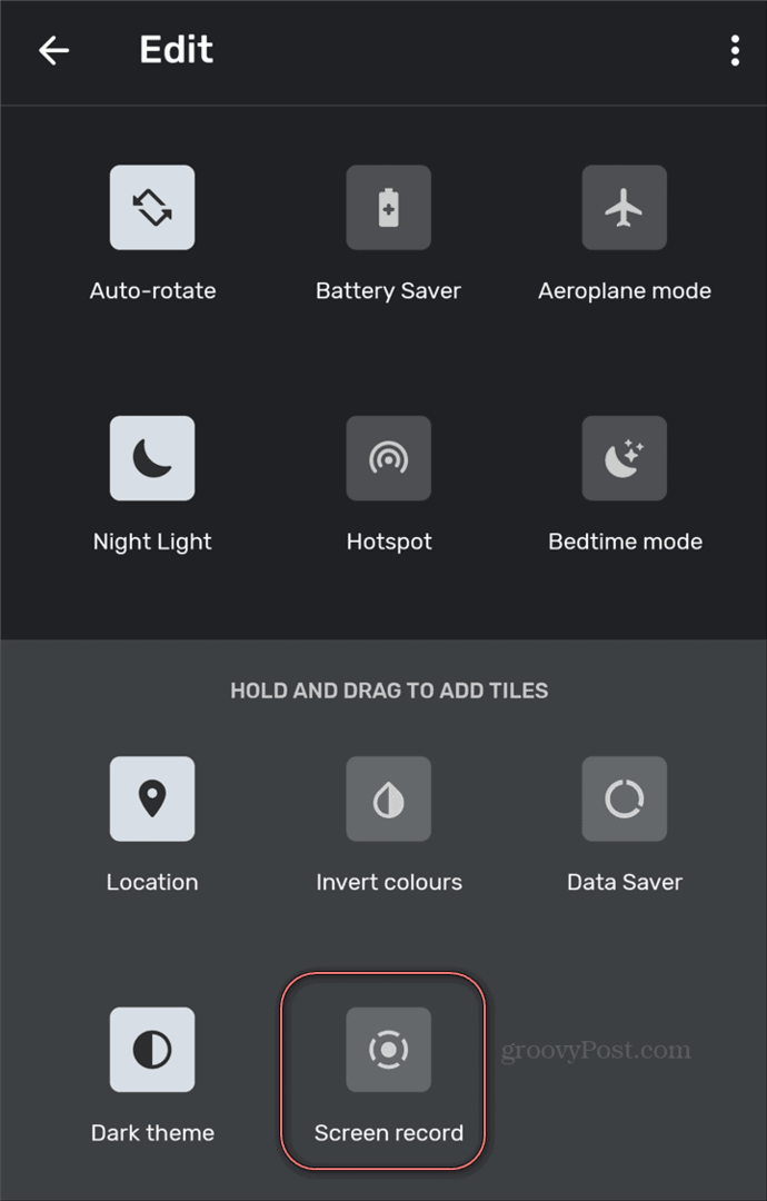 Snemalnik zaslona za hitre nastavitve Android Screen Recorder
