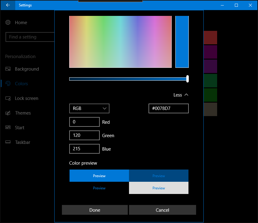 ustvarjalci sistema Windows 10 posodabljajo personalizirane barve
