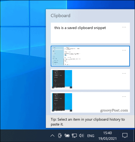 Plošča odložišča Windows 10